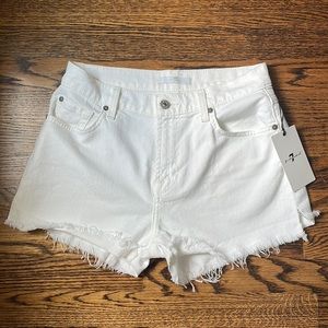 White jean shorts